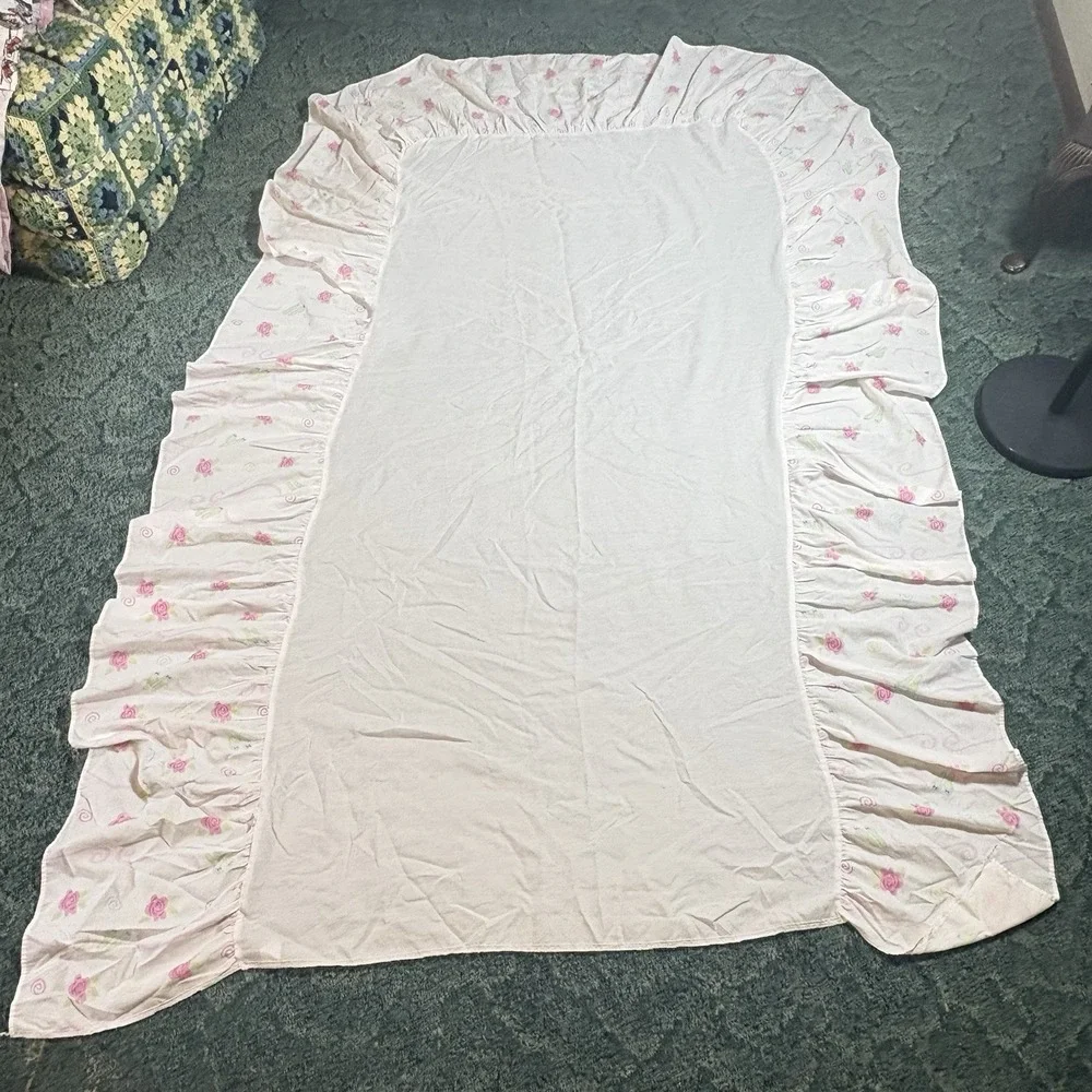 Barbie Twin Size Flat Sheet Skirt Curtain Panels Pillowcase VTG 1995